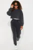 Mini Feeling Good Fleece Jogger Set - Charcoal sold by Fashion Nova