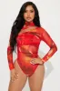 Cabo Sunsets Mesh Bodysuit - Red/combo sold by Fashion Nova