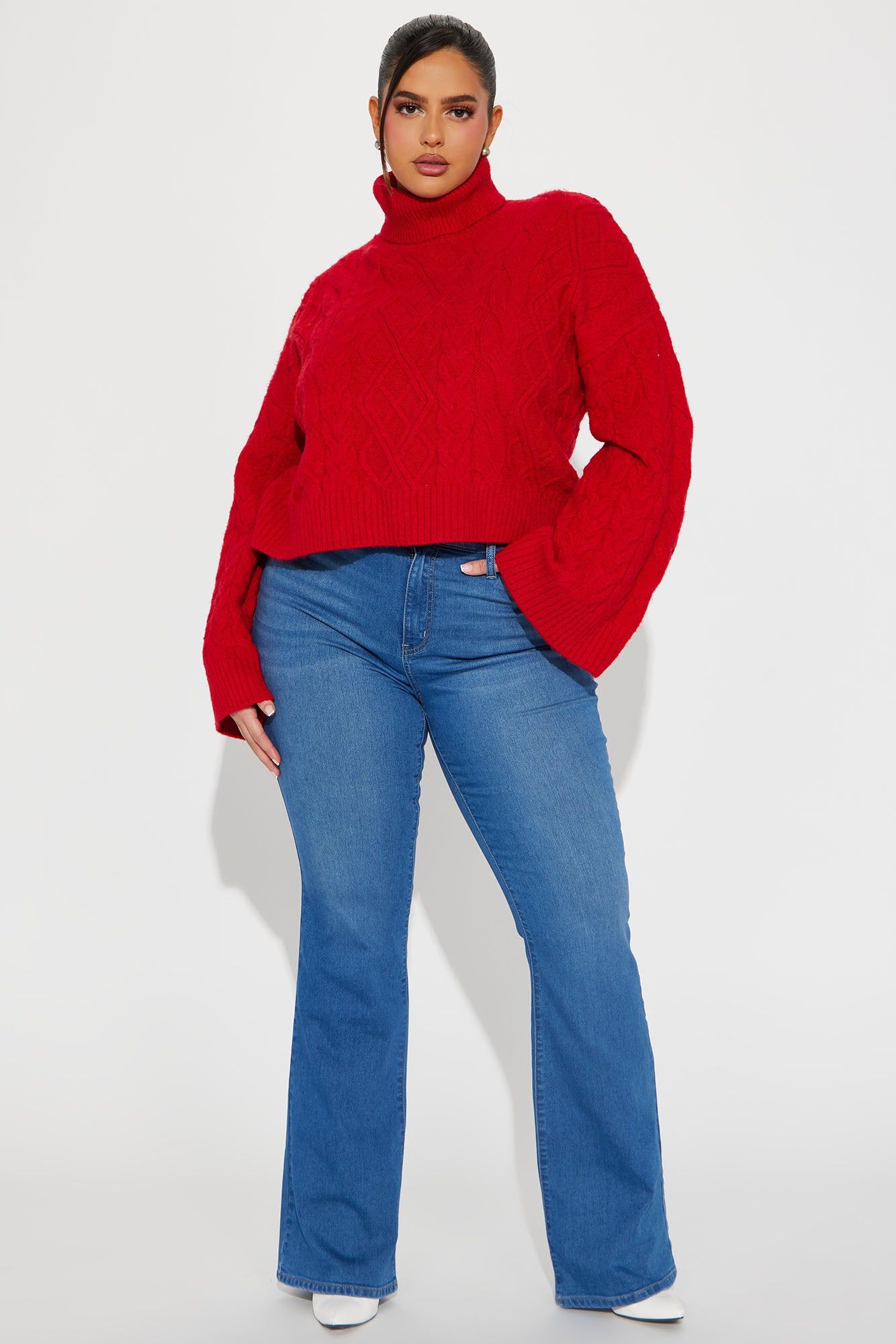 Endless Cuddles Cable Knit Sweater - Red sold by Fashion Nova product image thumbnail 6