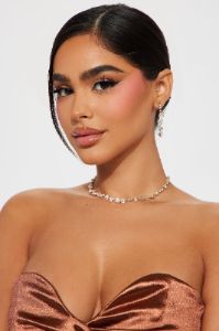 Way Too Pretty Necklace And Earring Set - Gold sold by Fashion Nova