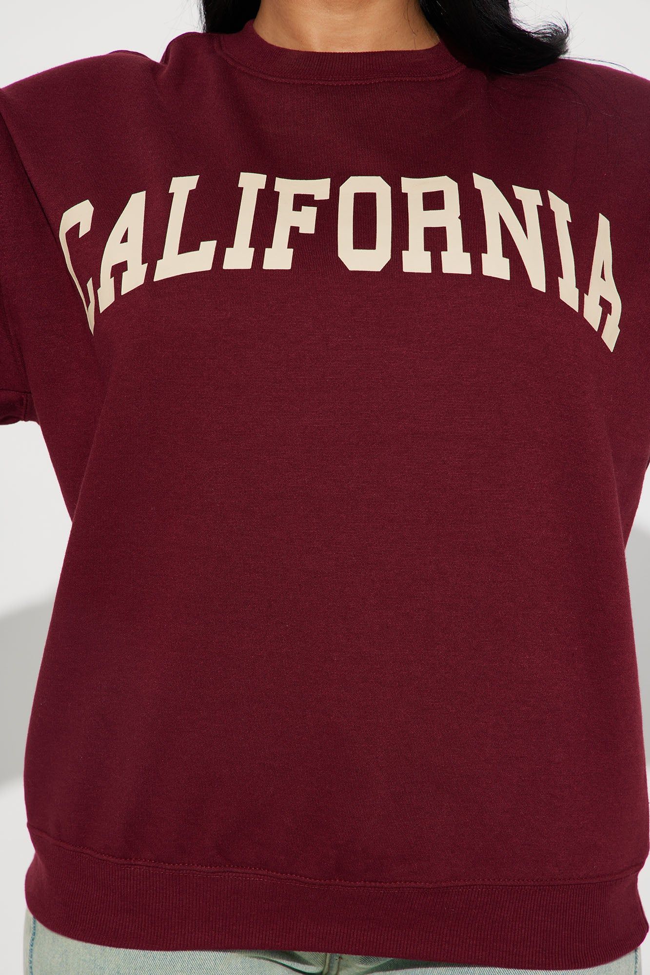 California Vintage Crew Neck Sweatshirt - Burgundy sold by Fashion Nova product image thumbnail 3