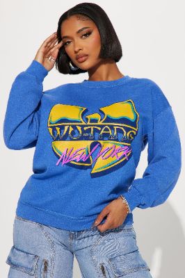 Wutang New York Sweatshirt - Blue made by Fashion Nova