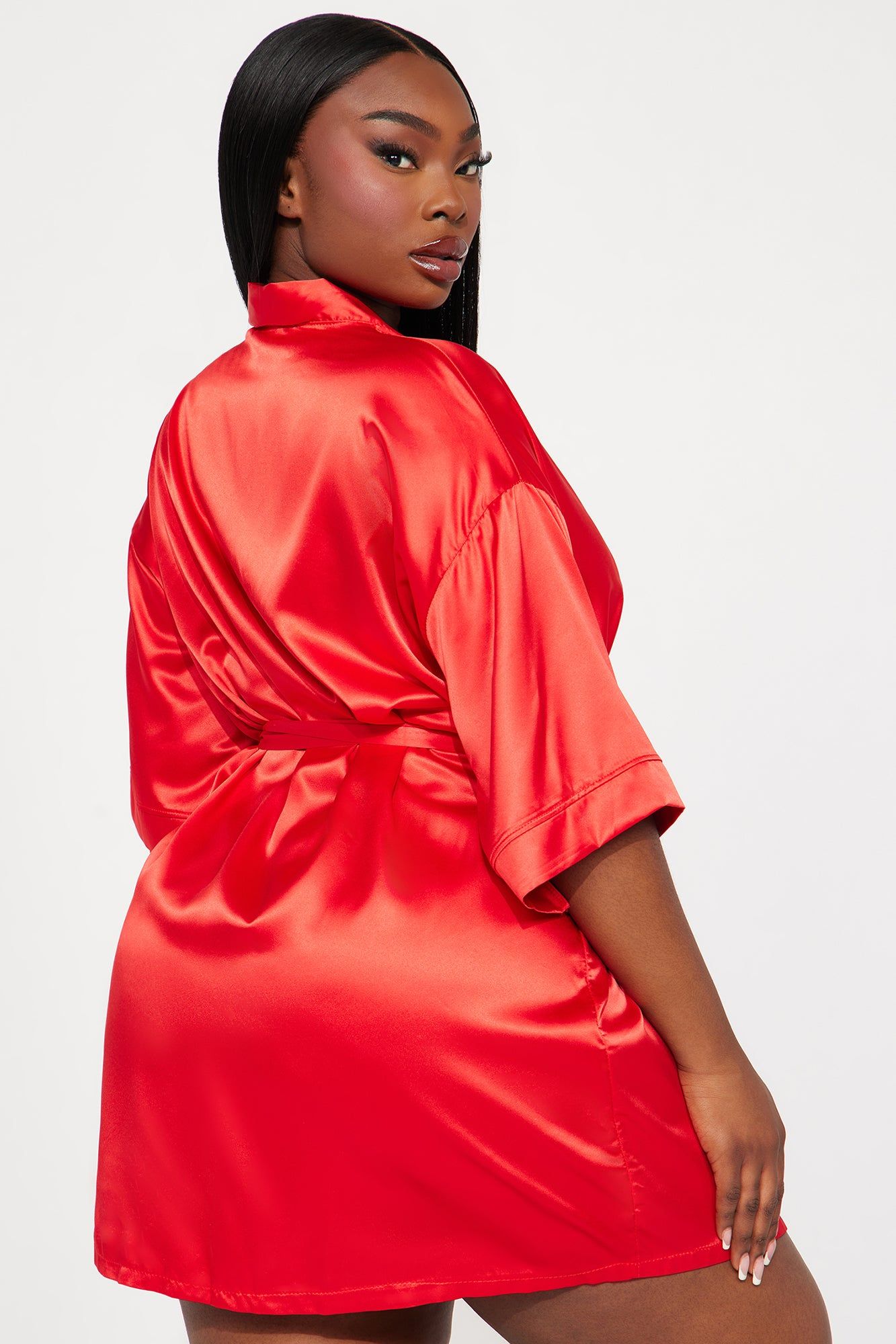 Getting Ready For You Satin Robe - Red sold by Fashion Nova product image thumbnail 4