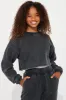 Mini Feeling Good Fleece Jogger Set - Charcoal sold by Fashion Nova