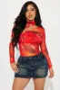 Cabo Sunsets Mesh Bodysuit - Red/combo sold by Fashion Nova