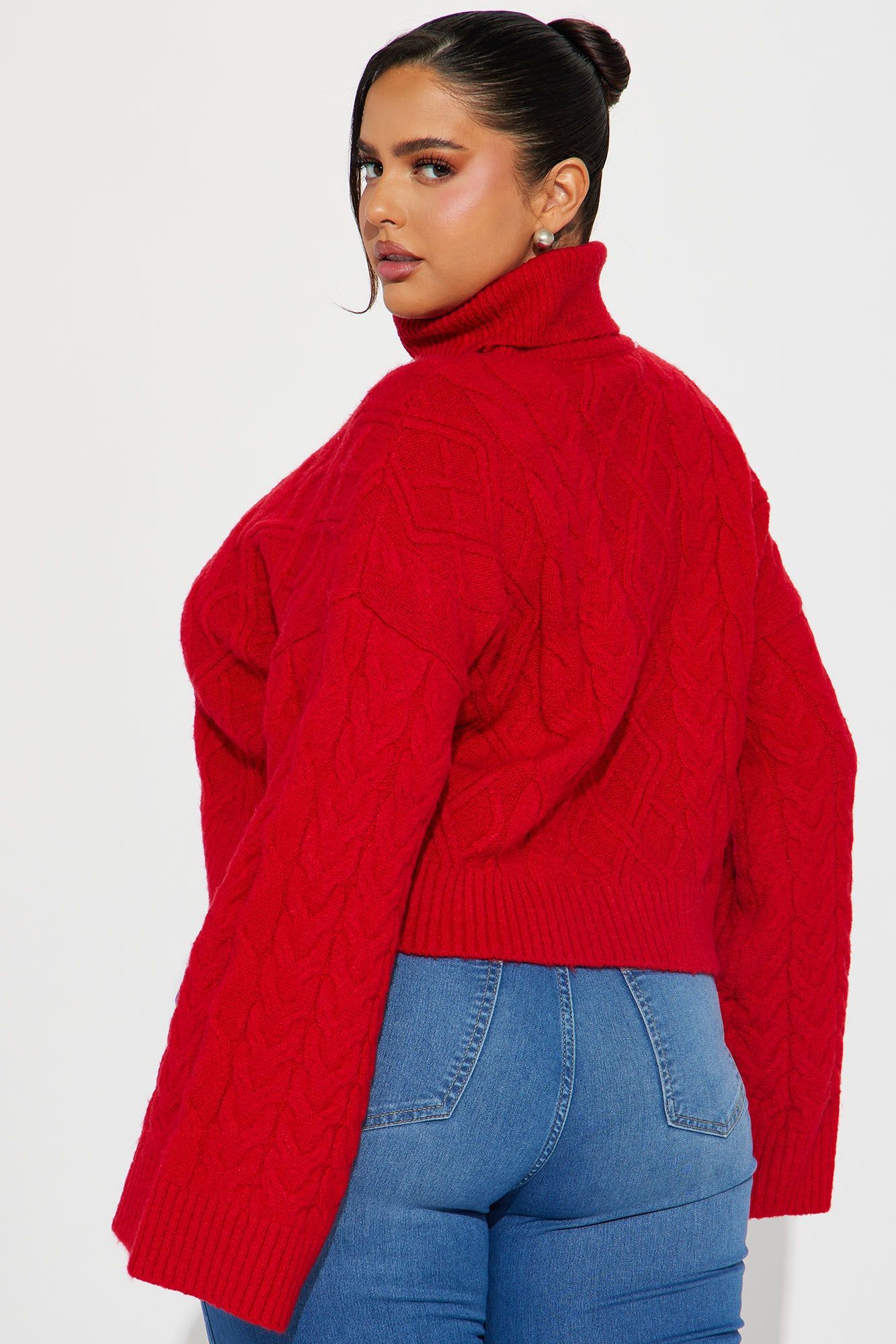 Endless Cuddles Cable Knit Sweater - Red sold by Fashion Nova product image thumbnail 7