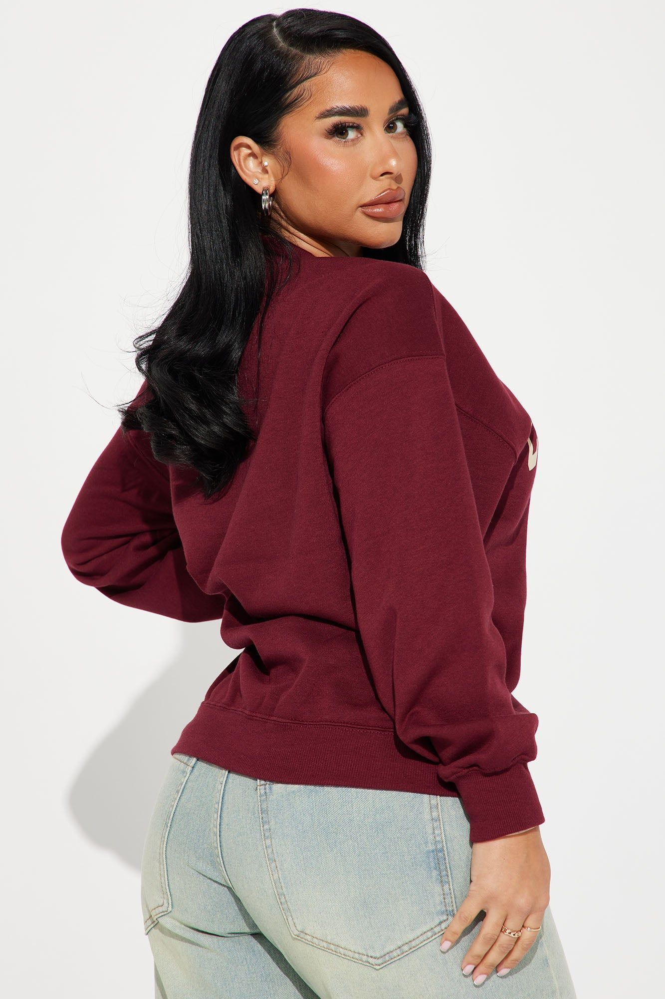 California Vintage Crew Neck Sweatshirt - Burgundy sold by Fashion Nova product image thumbnail 4