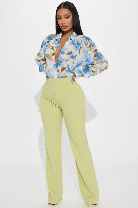 Tasha Dressy High Rise Pants - Sage sold by Fashion Nova