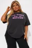 Saweetie Icy Girls Washed Tee - Charcoal sold by Fashion Nova