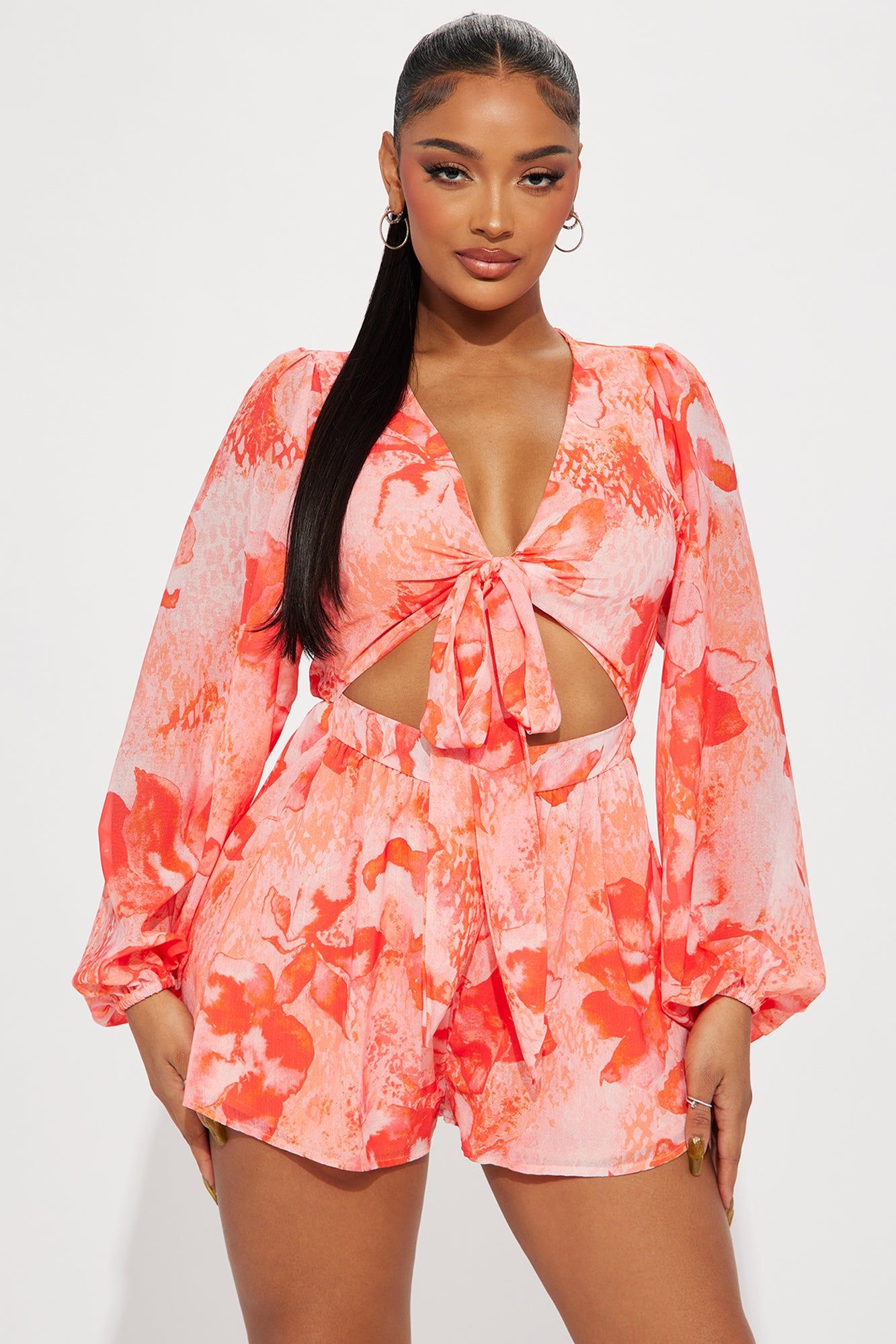 Want It My Way Romper - Coral/combo sold by Fashion Nova product image thumbnail 2