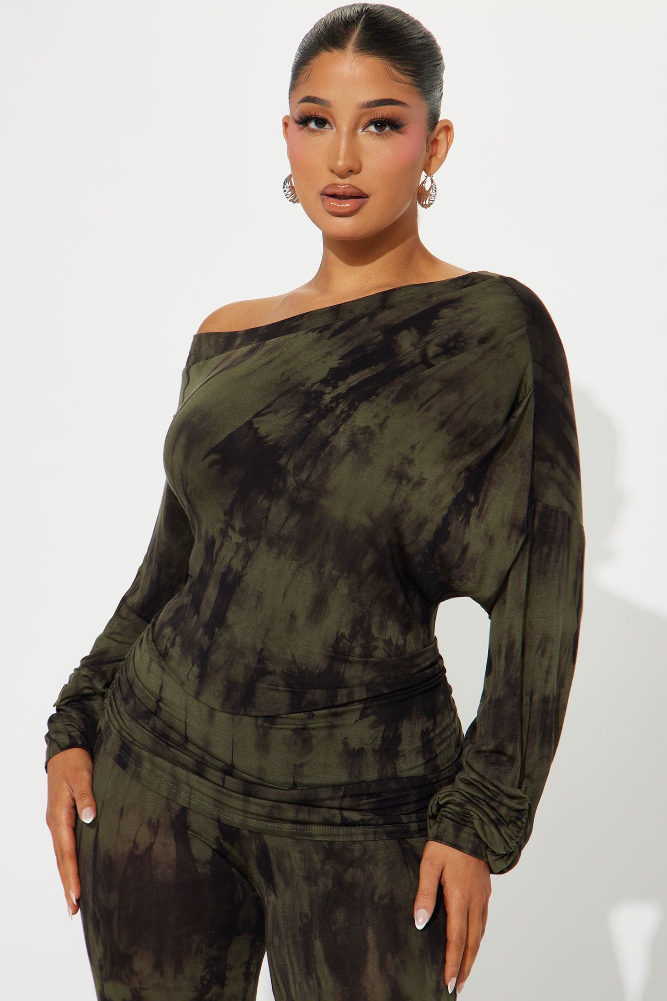 Jazzy Vibes Tie Dye Pant Set - Olive sold by Fashion Nova product image thumbnail 2