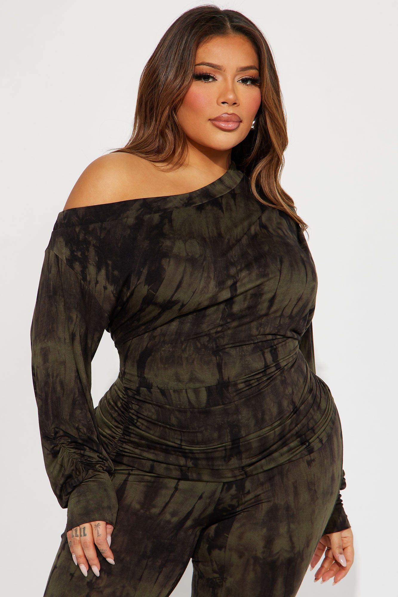 Jazzy Vibes Tie Dye Pant Set - Olive sold by Fashion Nova product image thumbnail 5