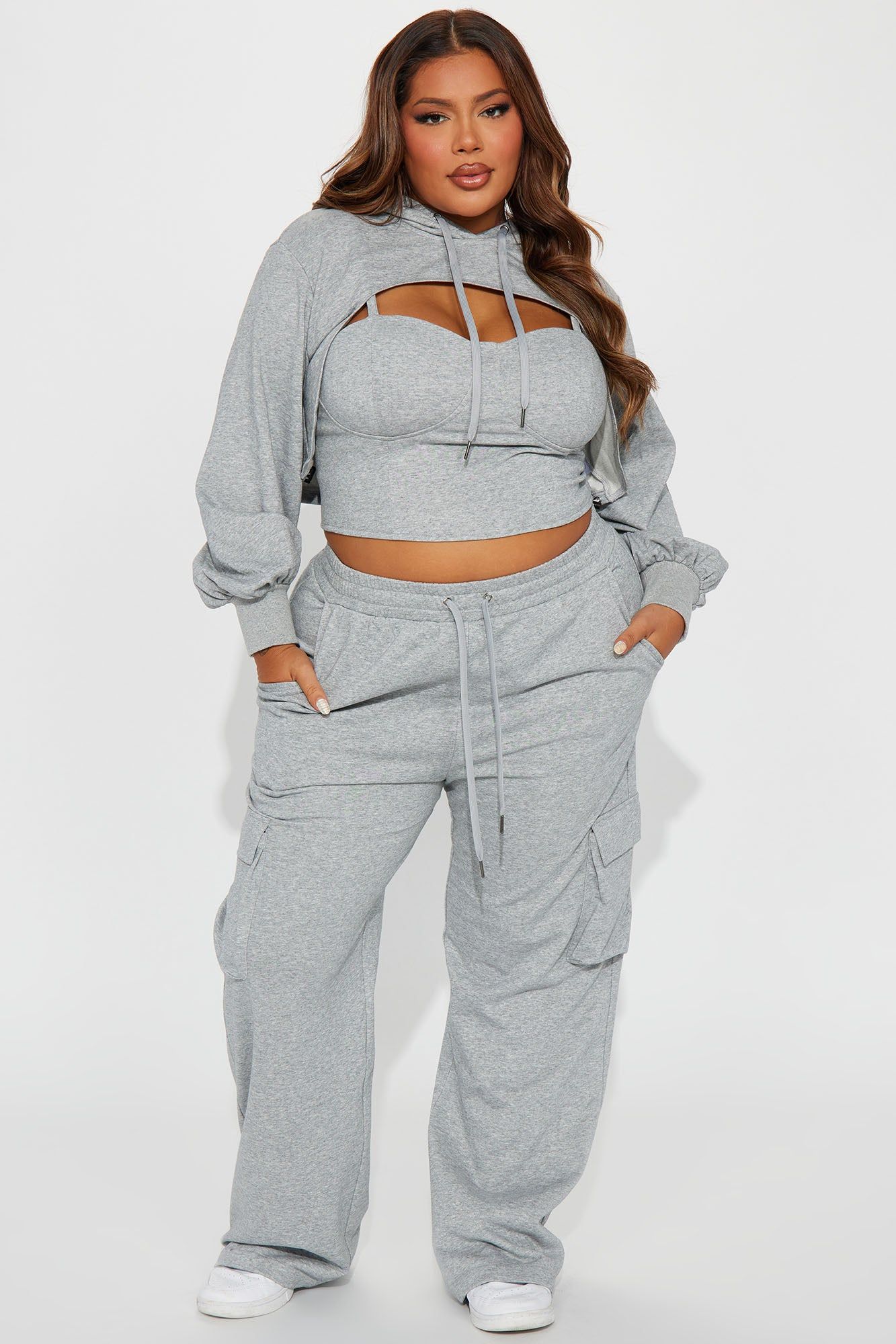 Never Blend In 3 Piece Pant Set - Grey sold by Fashion Nova product image thumbnail 4