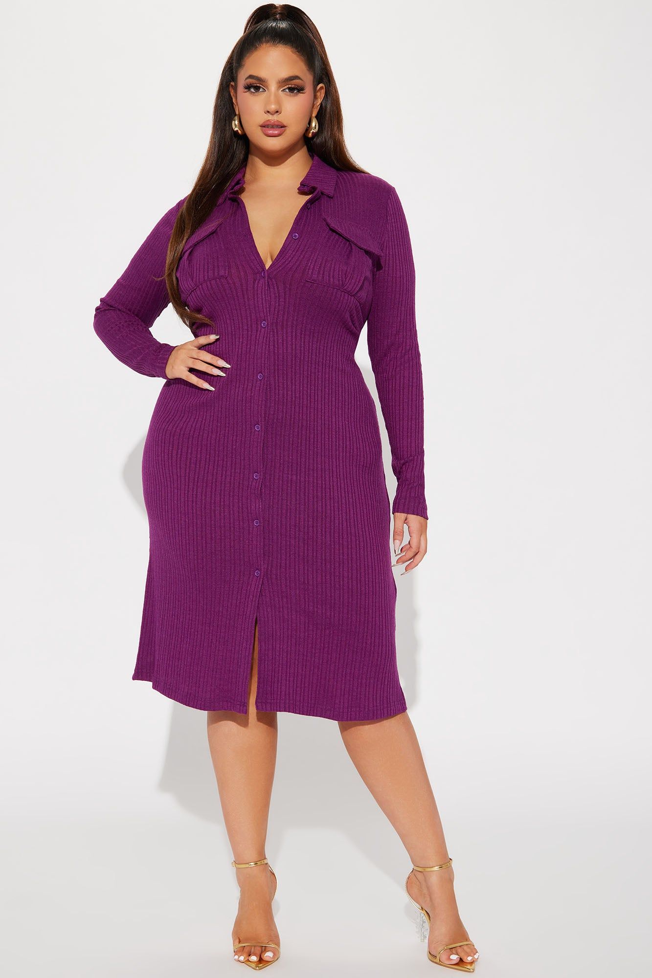 Barcelona Ribbed Midi Dress - Purple sold by Fashion Nova product image thumbnail 4
