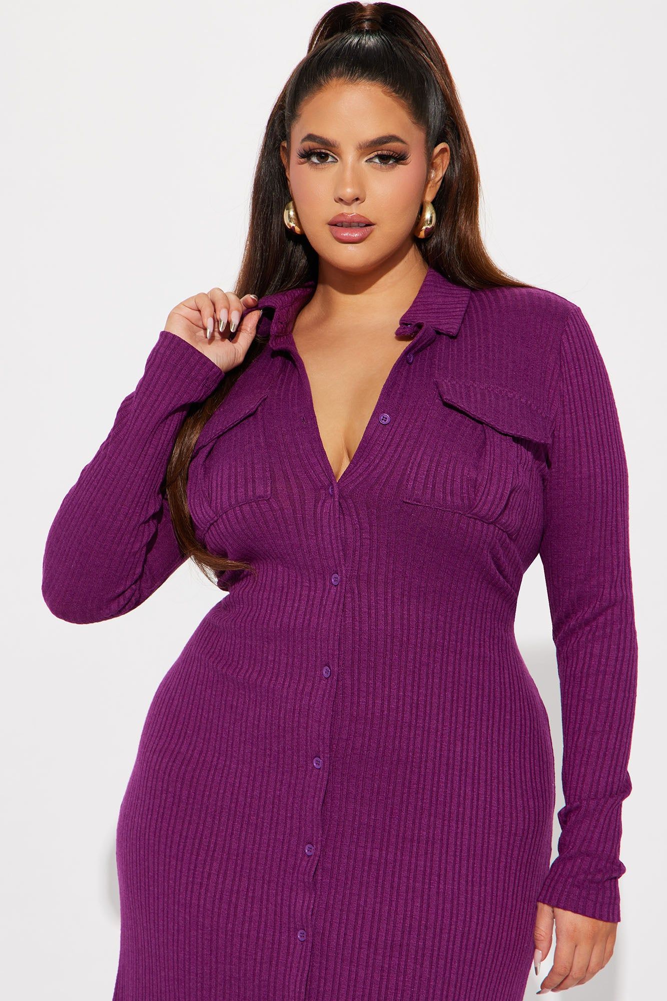 Barcelona Ribbed Midi Dress - Purple sold by Fashion Nova product image thumbnail 5