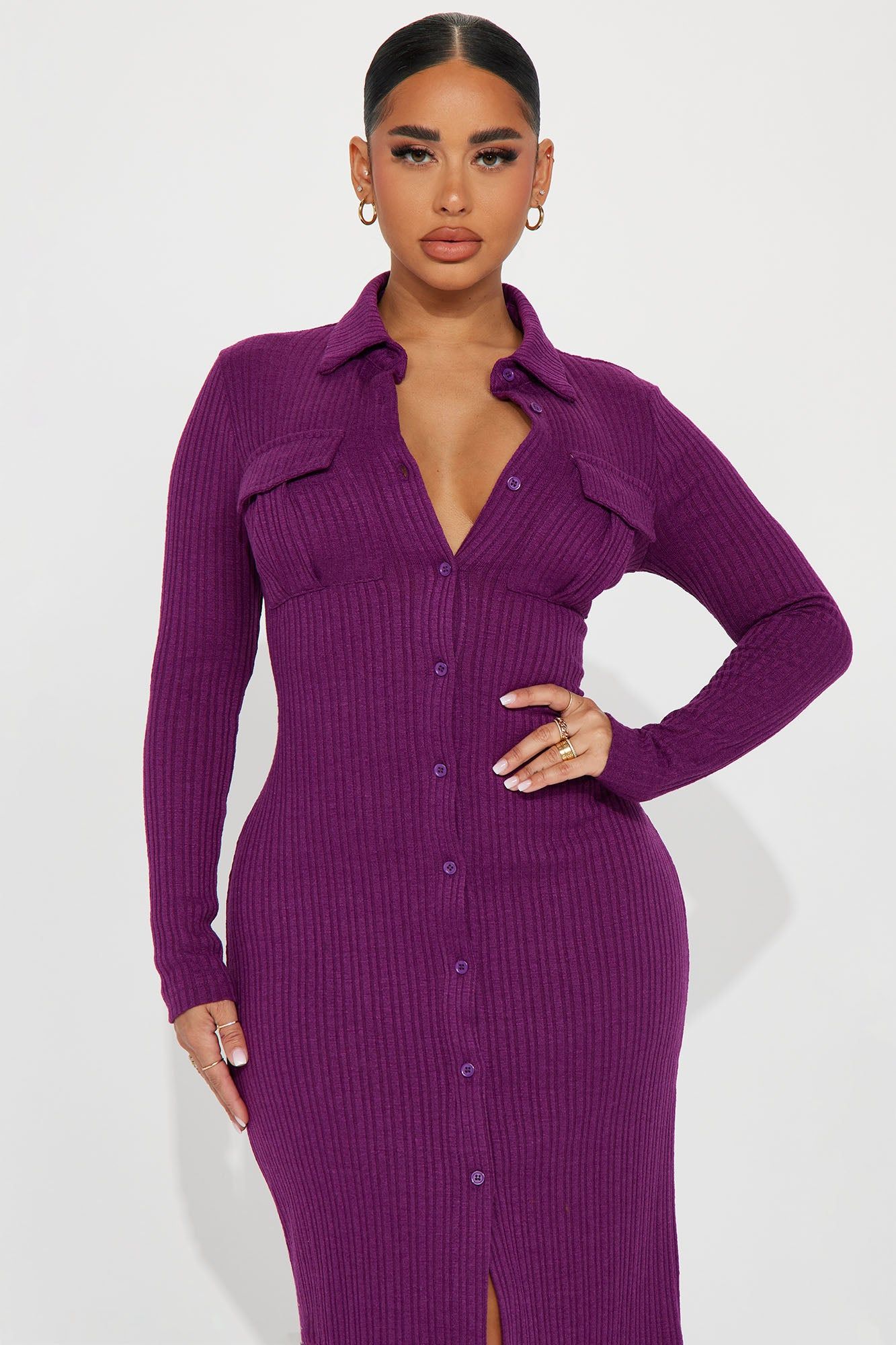 Barcelona Ribbed Midi Dress - Purple sold by Fashion Nova product image thumbnail 2