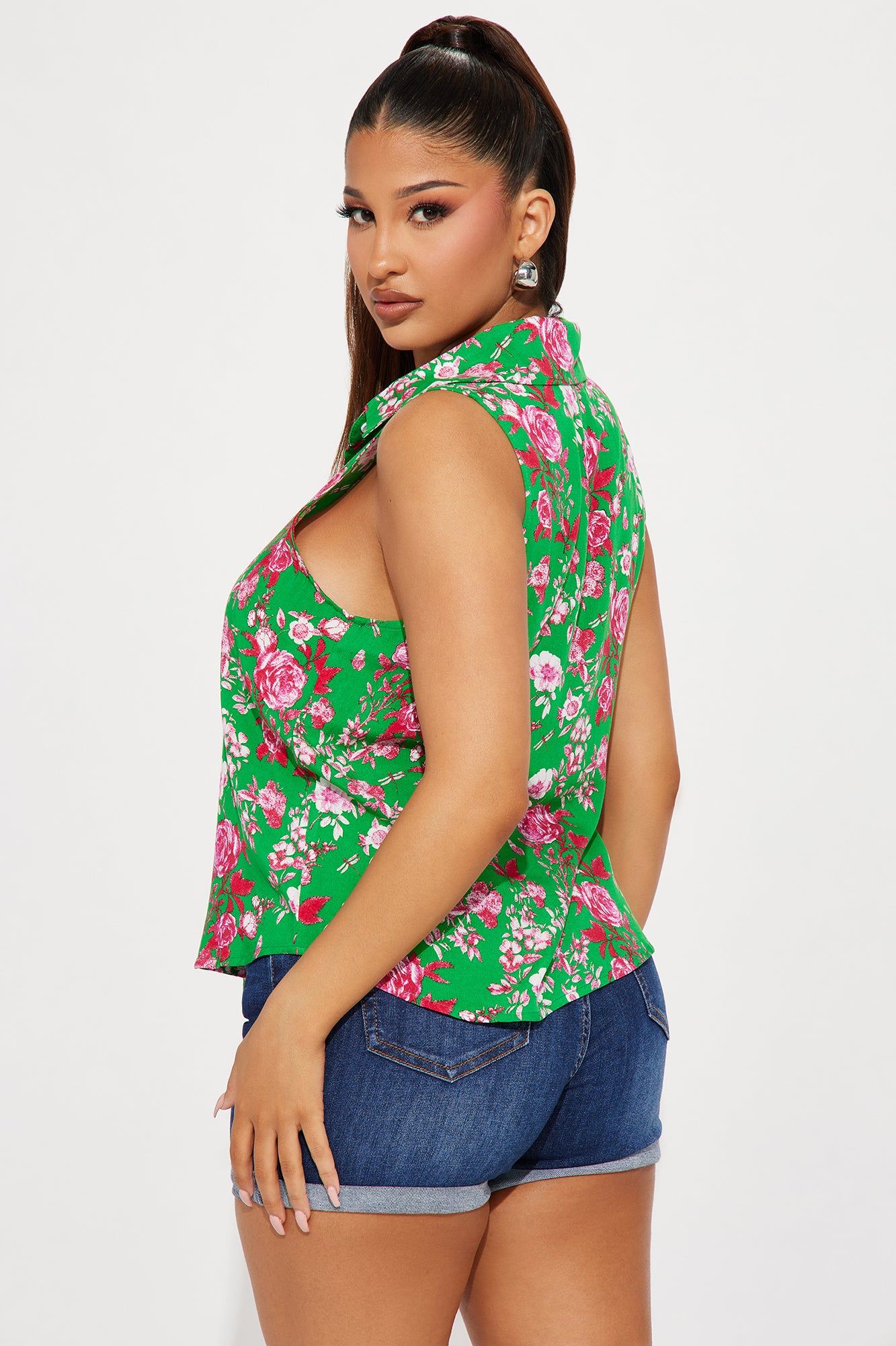 Gardenia Floral Shirt - Green/combo sold by Fashion Nova product image thumbnail 3