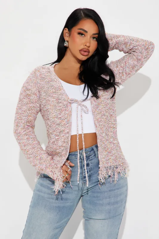 Summer Fun Fringe Cardigan - Pink/combo sold by Fashion Nova