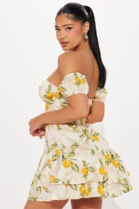 Amalfi Coast Mini Dress - White/combo sold by Fashion Nova