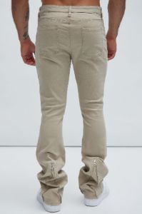 Drop Top Convertible Stacked Skinny Pants - Tan sold by Fashion Nova