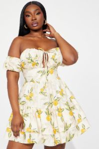 Amalfi Coast Mini Dress - White/combo sold by Fashion Nova