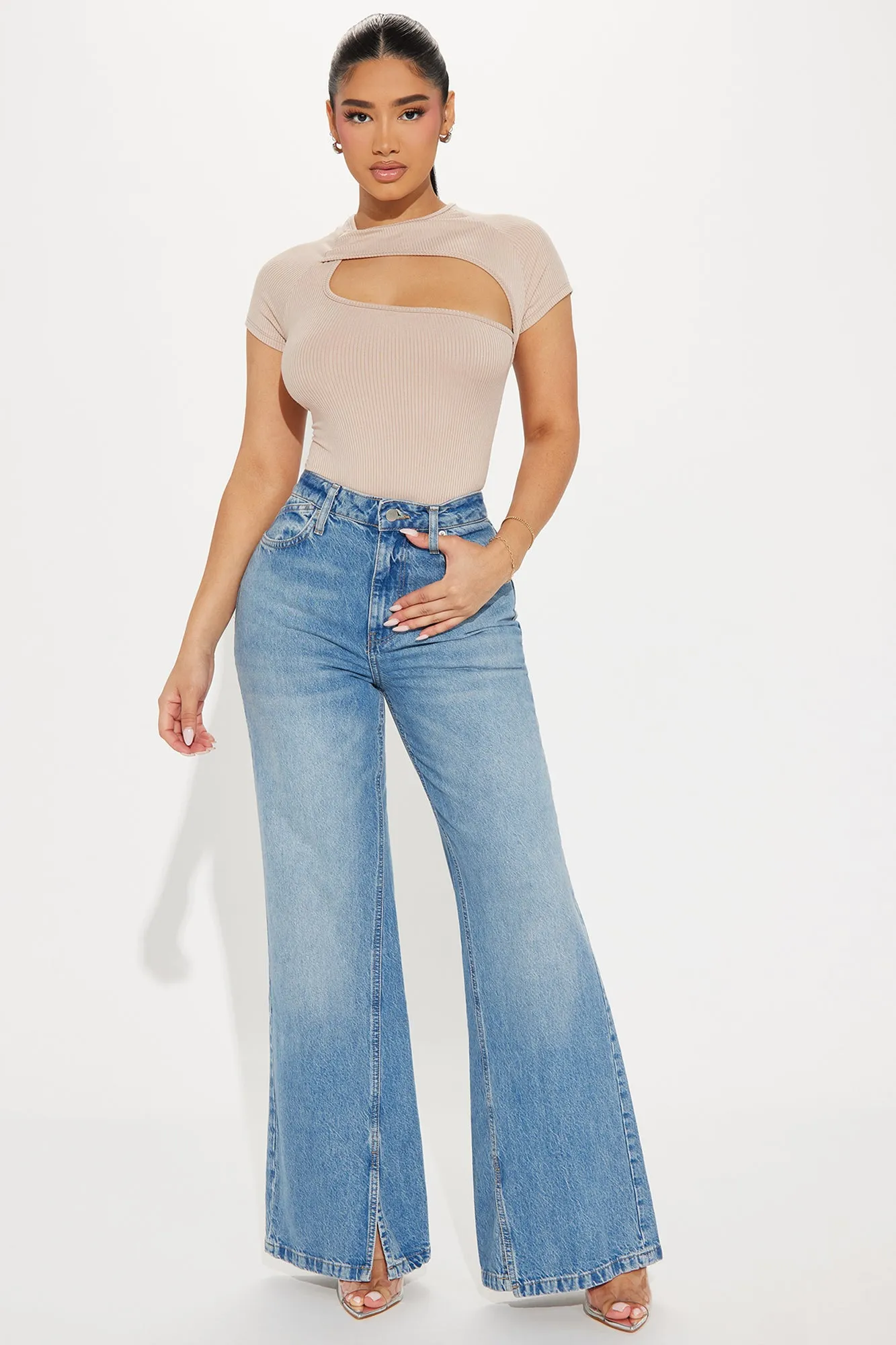 Back Again Short Sleeve Bodysuit - Taupe sold by Fashion Nova product image thumbnail 2