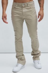 Drop Top Convertible Stacked Skinny Pants - Tan sold by Fashion Nova