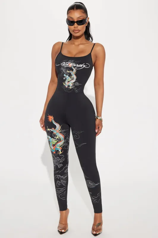 Ed Hardy Dragons Jumpsuit - Black sold by Fashion Nova