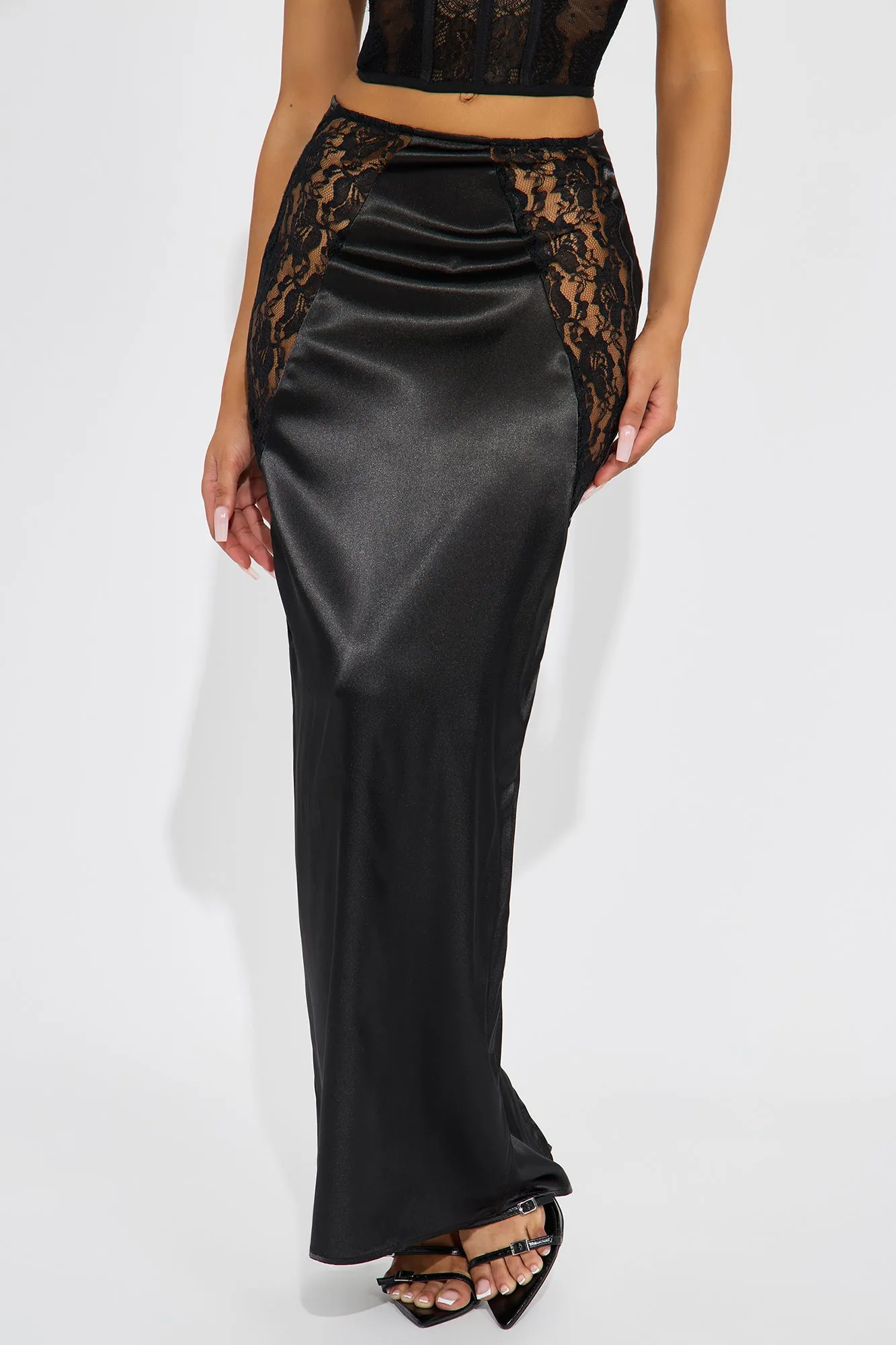 Dark Romance Satin Maxi Skirt - Black sold by Fashion Nova product image thumbnail 2