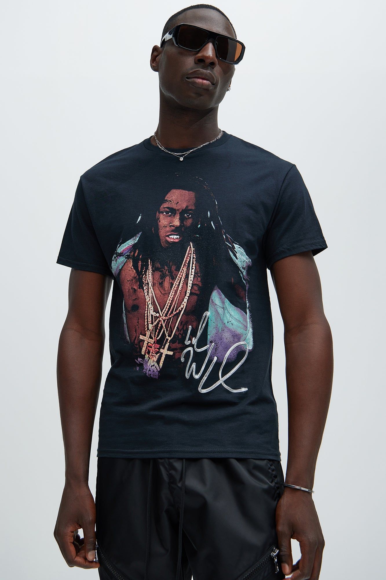 Lil Wayne Portrait Short Sleeve Tee - Black sold by Fashion Nova