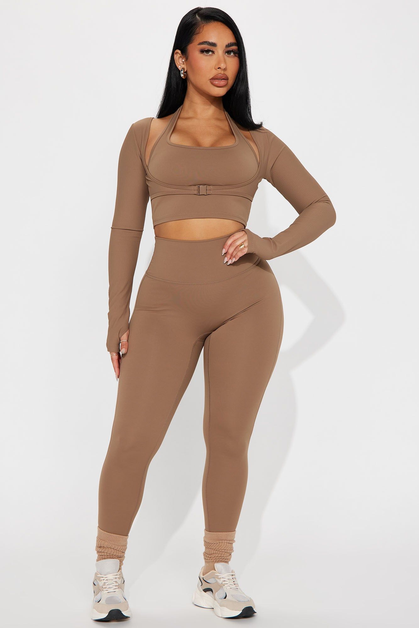 Working On It Active Set - Brown sold by Fashion Nova