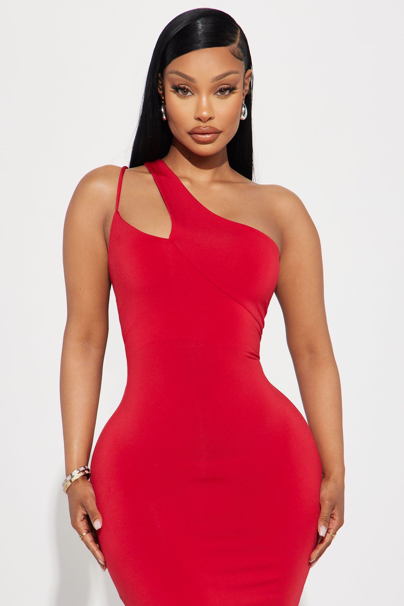 One Shoulder Midi Dress - Red sold by Fashion Nova product image thumbnail 2