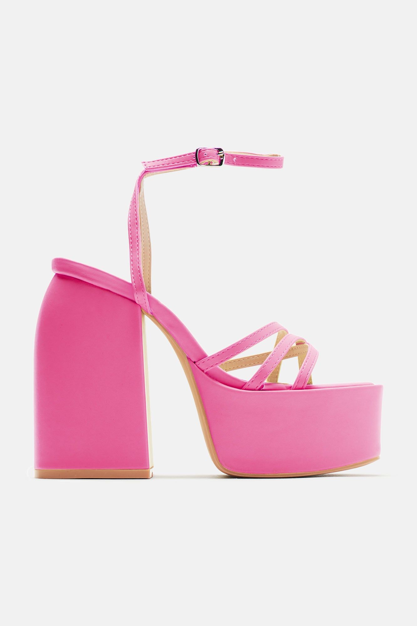 Freya Platform Block Heels - Fuchsia sold by Fashion Nova product image thumbnail 4