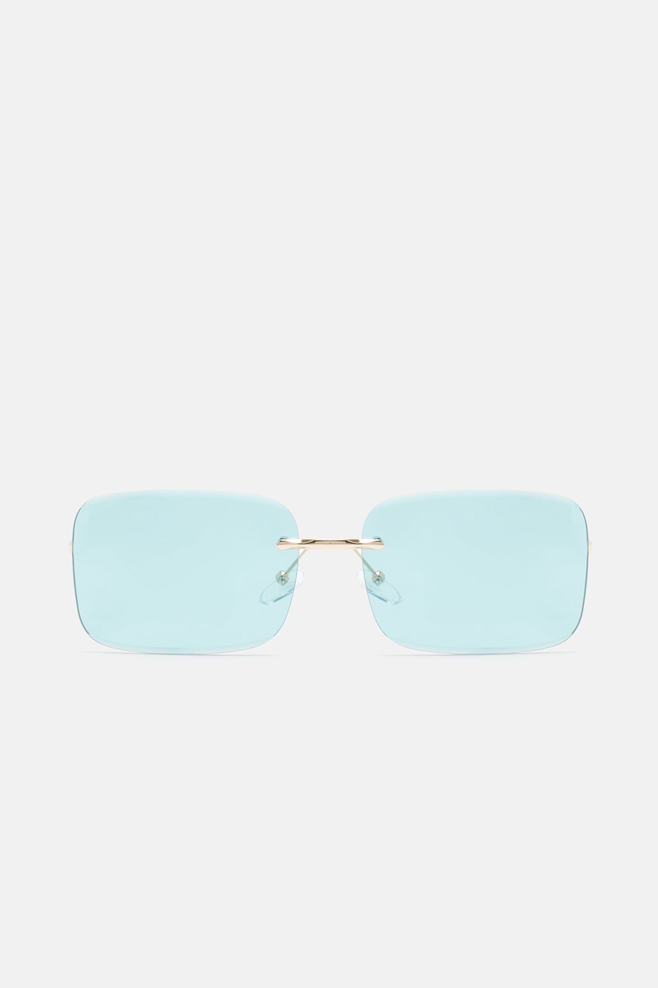 Play With Me Sunglasses - Gold/Blue sold by Fashion Nova