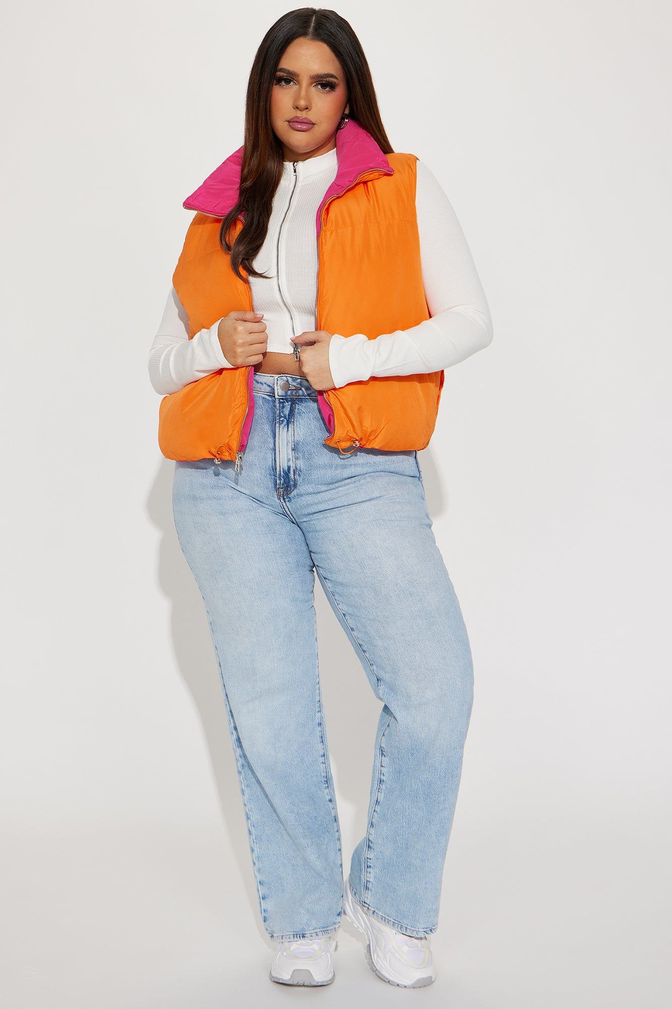 Danielle Reversible Puffer Vest - Pink/combo sold by Fashion Nova product image thumbnail 6