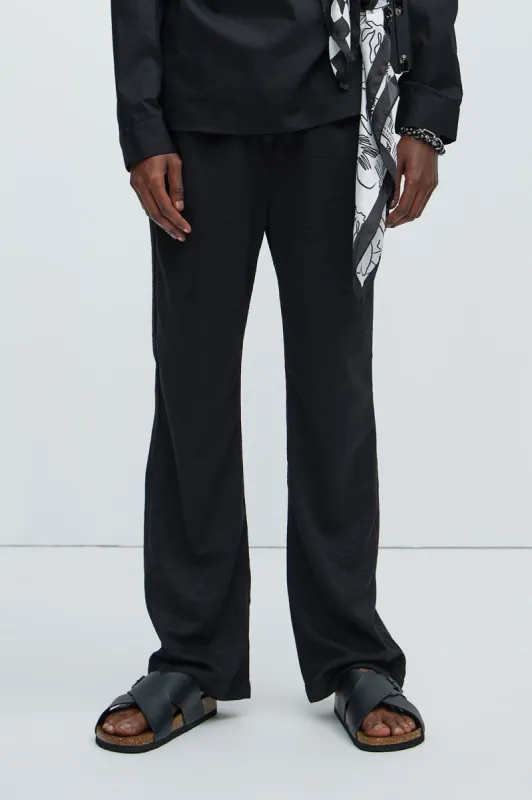 Blaze Textured Straight Pants - Black sold by Fashion Nova