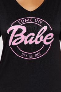 Let's Party Babe PJ Sleep Shirt - Black sold by Fashion Nova