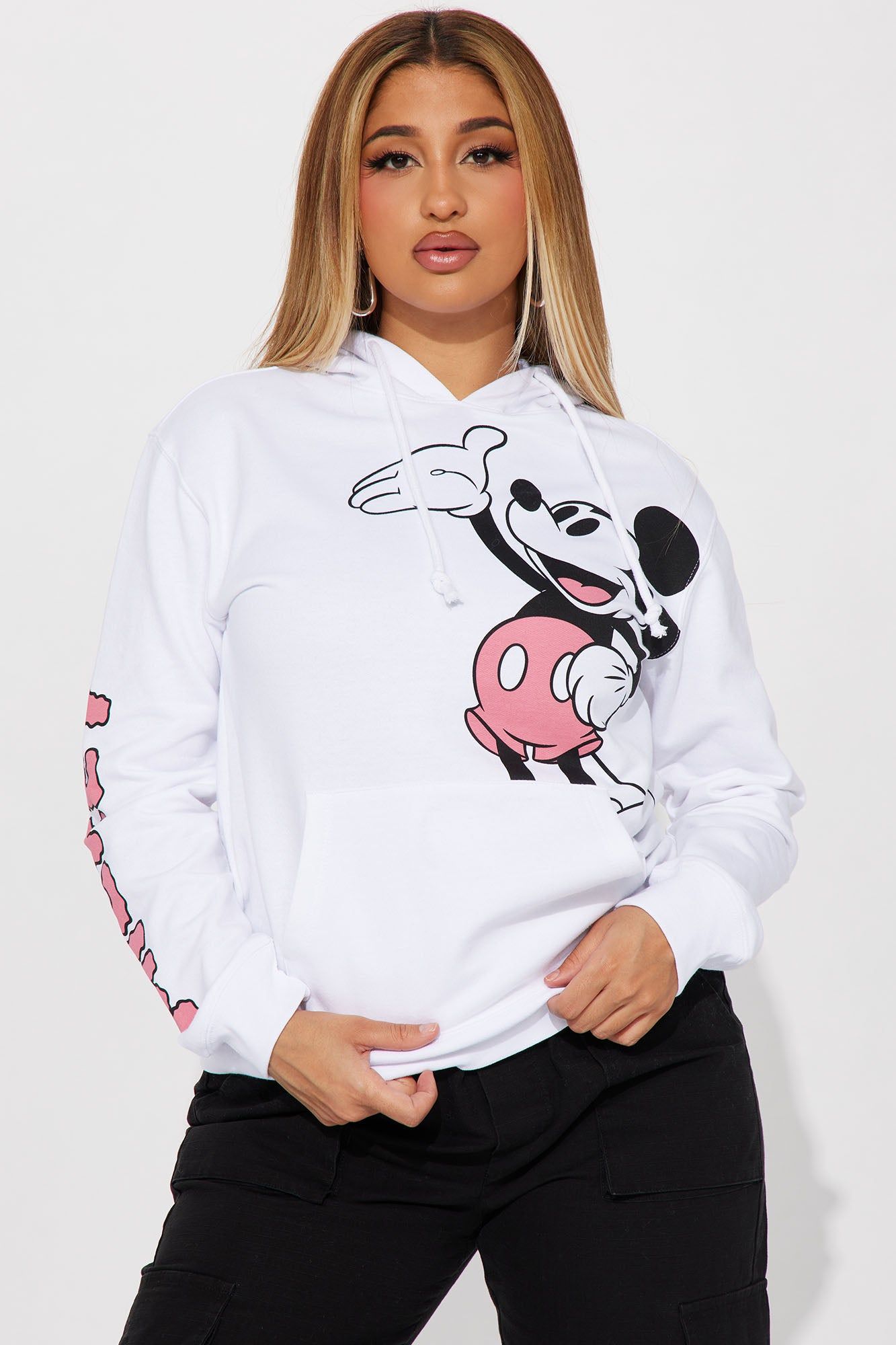 Mickey Mouse Graphic Hoodie - White sold by Fashion Nova