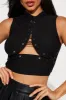 Hottest Pick Lace Up Top - Black sold by Fashion Nova