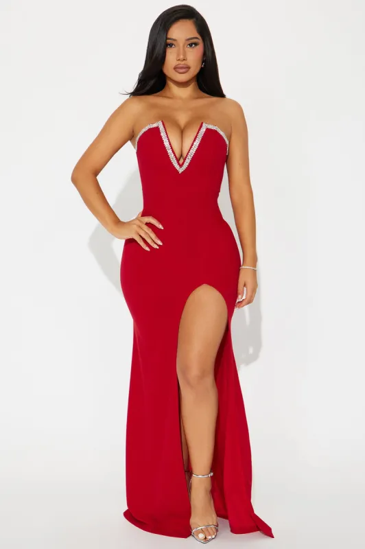 Ruby Strapless Maxi Dress - Red sold by Fashion Nova