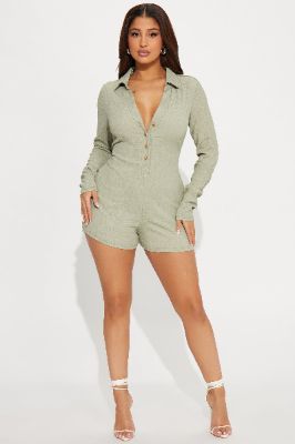 Fun And Games Romper - Sage sold by Fashion Nova