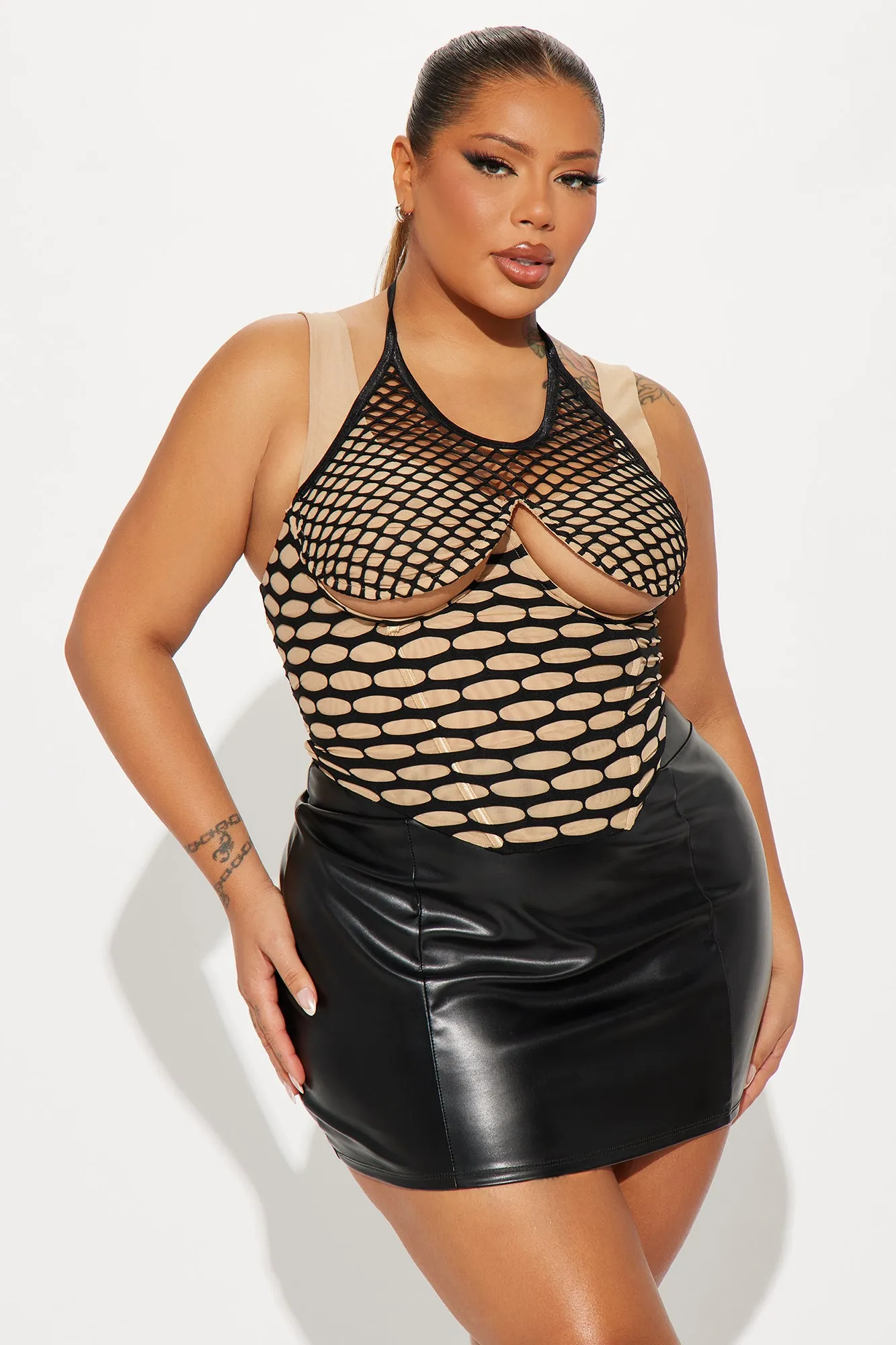 Here For The Drama Halter Top - Black/combo sold by Fashion Nova product image thumbnail 4