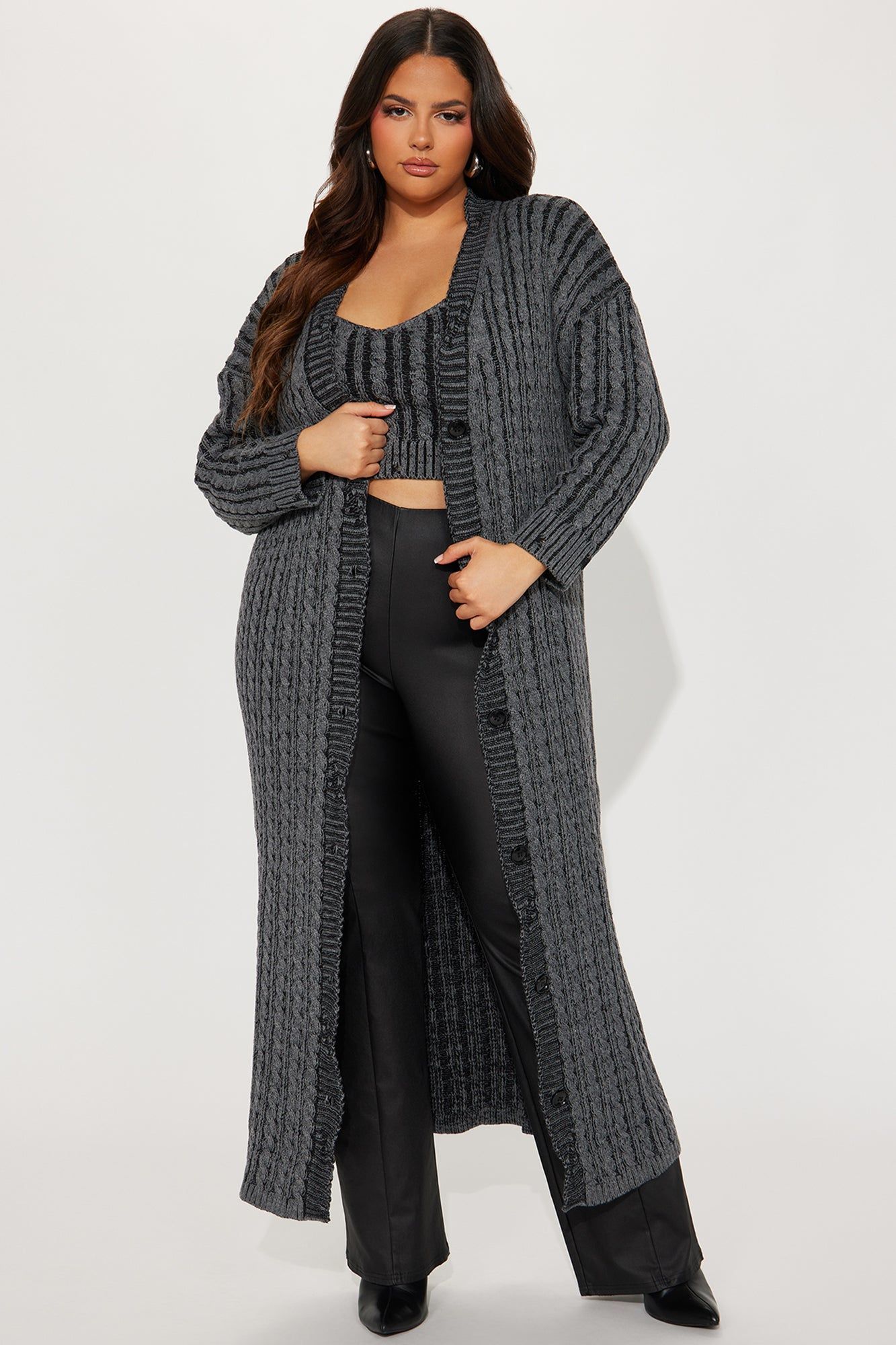Casual And Cool Washed Cardigan Set - Black/combo sold by Fashion Nova product image thumbnail 4