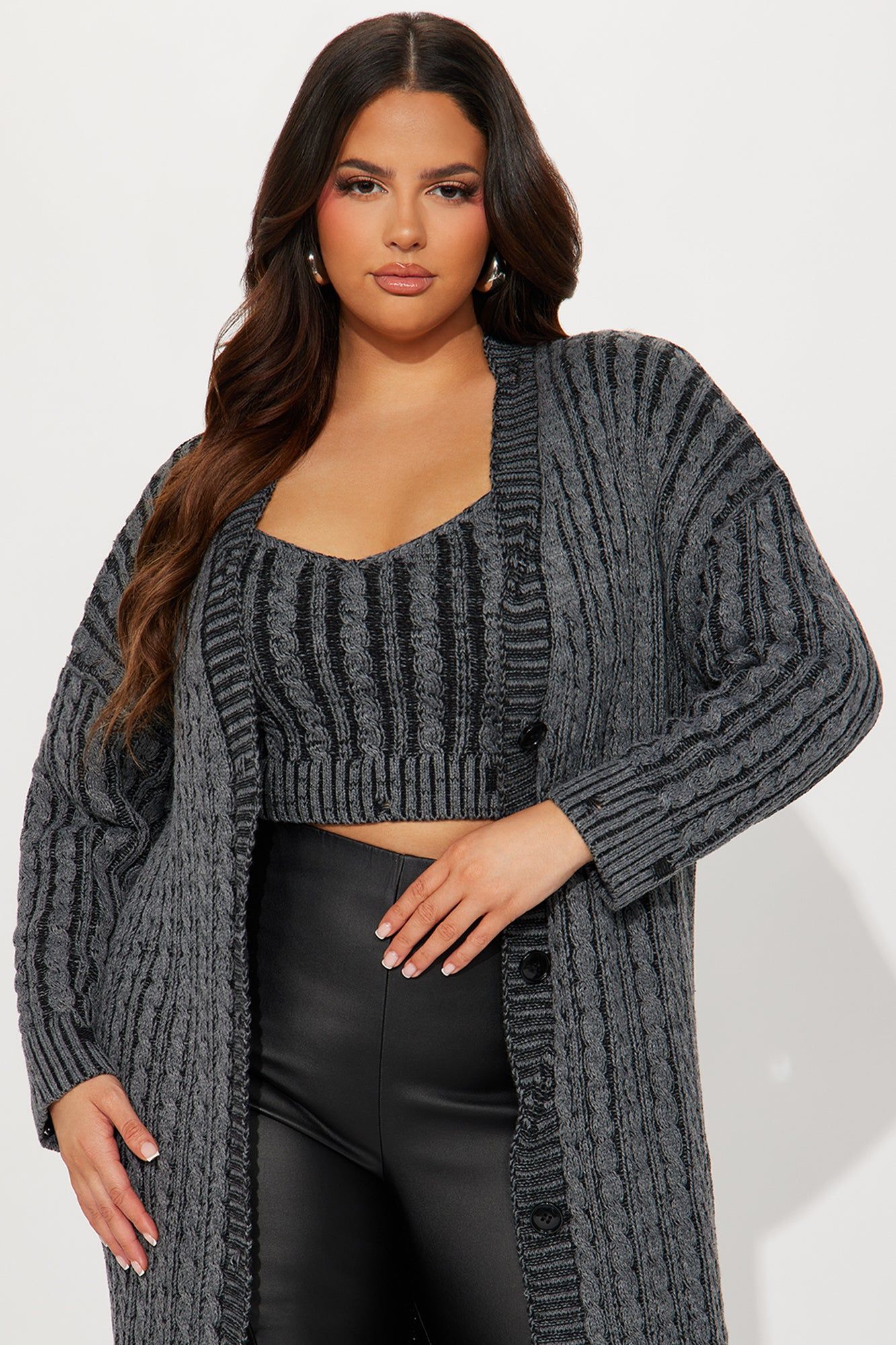 Casual And Cool Washed Cardigan Set - Black/combo sold by Fashion Nova product image thumbnail 5