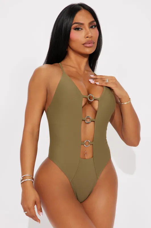 Gabriela Cut Out 1 Piece Swimsuit - Olive sold by Fashion Nova