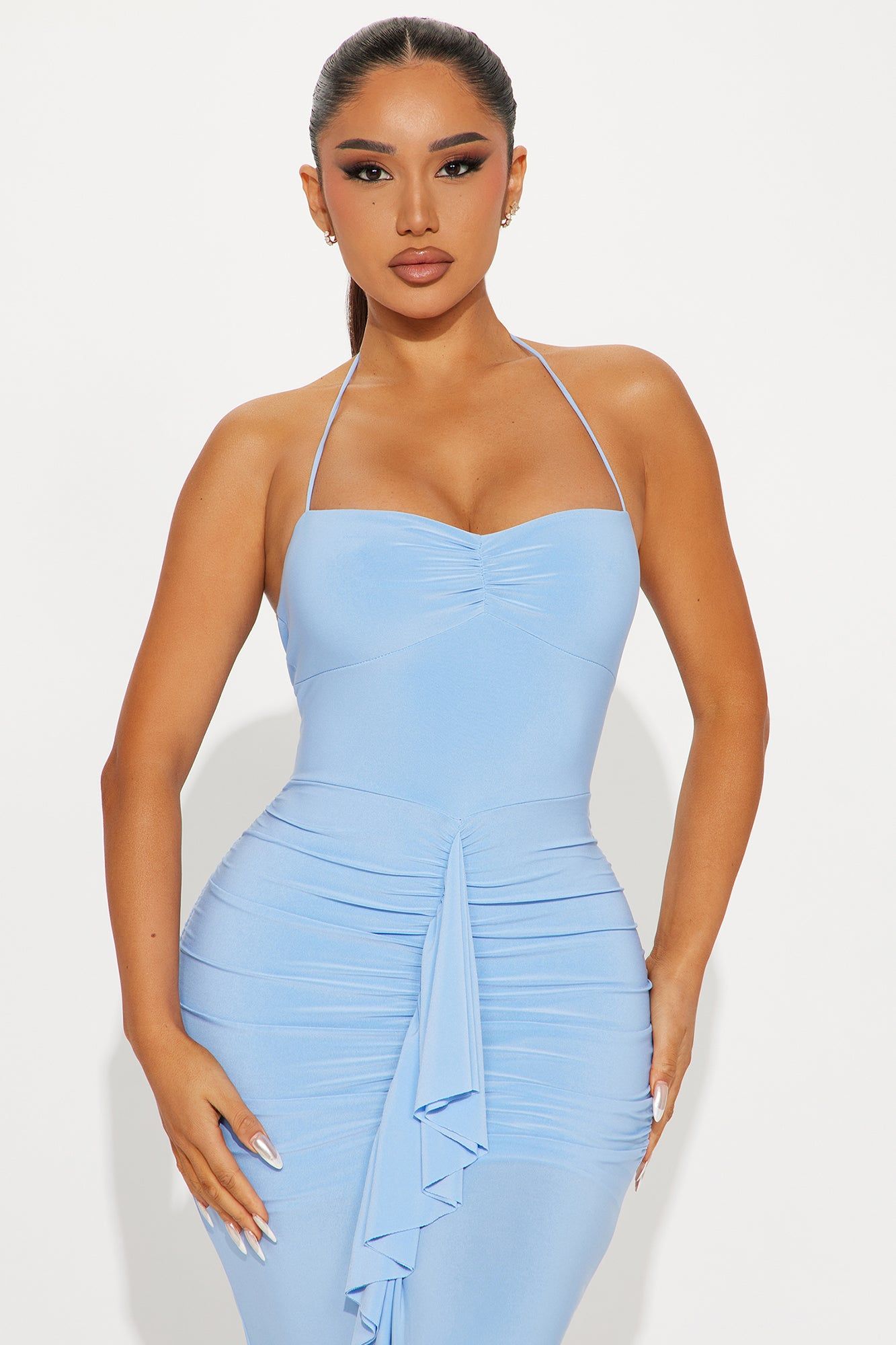 Serena Ruffle Maxi Dress - Light Blue sold by Fashion Nova product image thumbnail 5