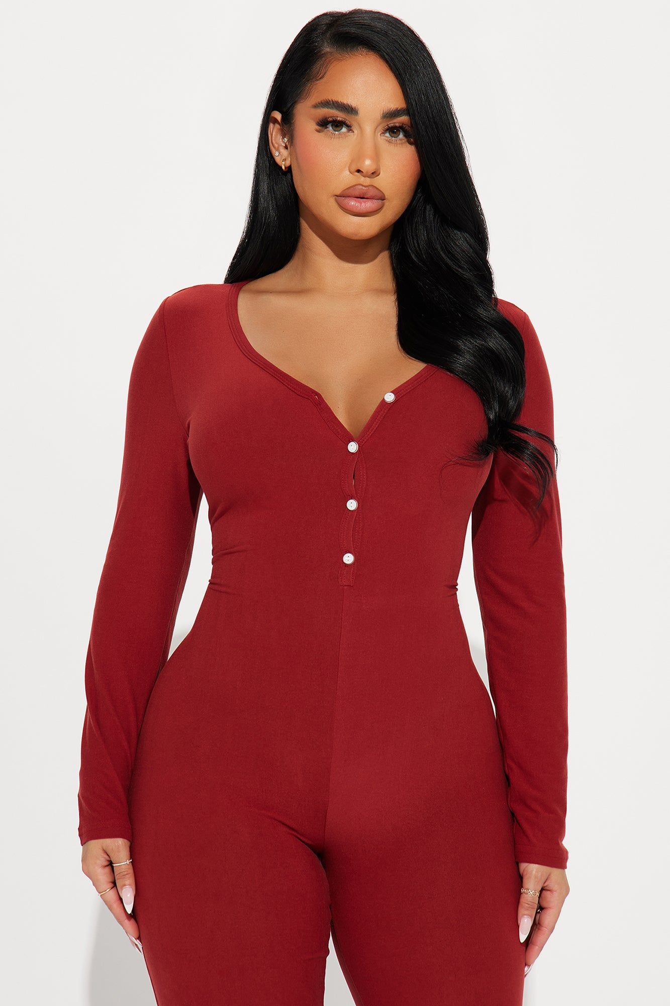 Squeeze My Cheeks PJ Jumpsuit Onesie - Red sold by Fashion Nova product image thumbnail 3