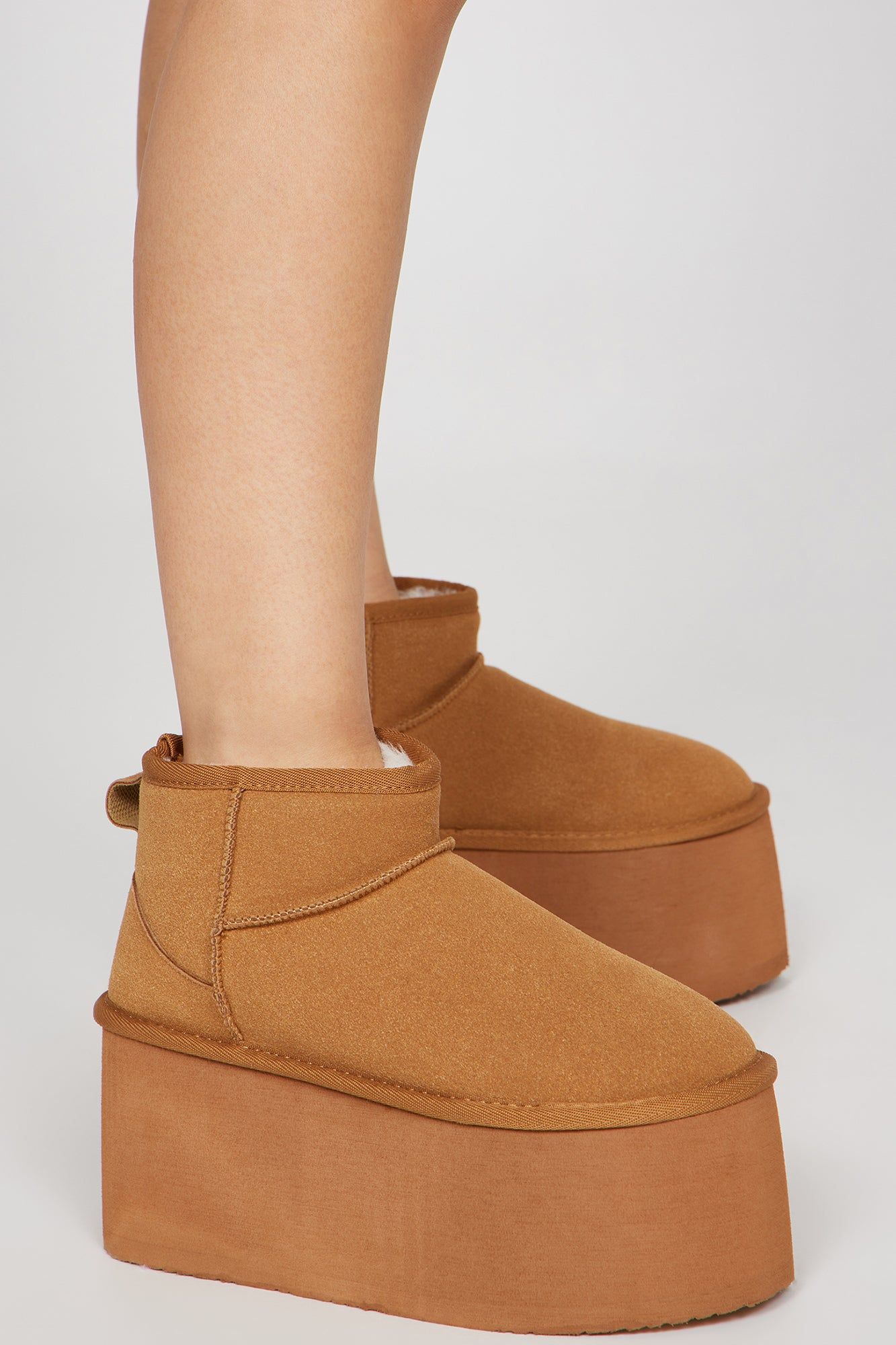 Chill Weekends Platform Booties - Chestnut sold by Fashion Nova product image thumbnail 3