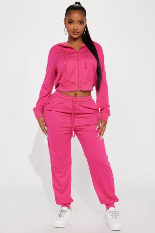 Classic Vibe Jogger Set - Fuchsia sold by Fashion Nova