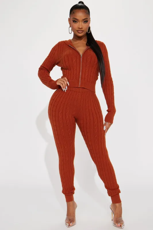 Rylee Sweater Legging Set - Rust sold by Fashion Nova